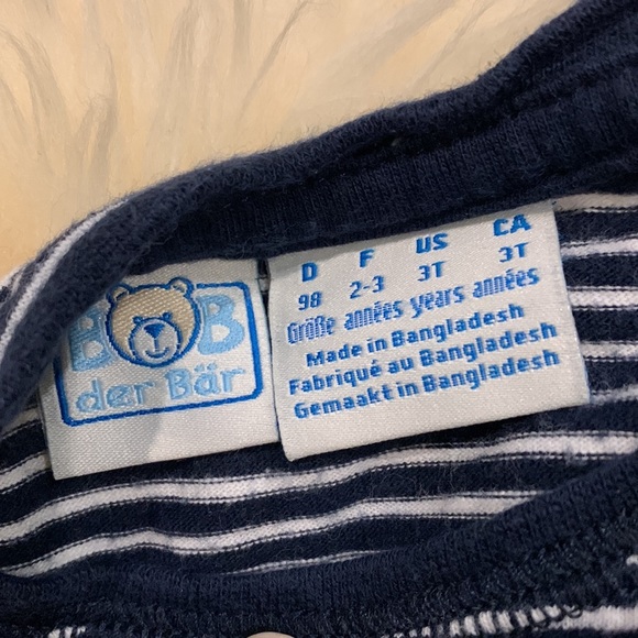 Long-Sleeve Striped Navy/White Shirt and Navy Puffer Zipper Vest 24M - Picture 6 of 7